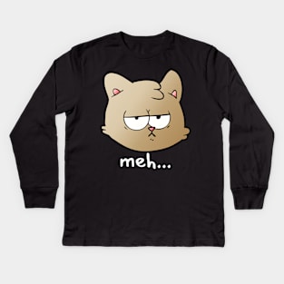Meh Cat Kids Long Sleeve T-Shirt
